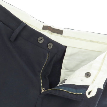 【中古】ビーセッテチェント B SETTECENTO ポリエステルウールレーヨンポリウレタン ドレススラックスパンツ ネイビー【サイズ35】【 状態ランクC 】【 メンズ 】