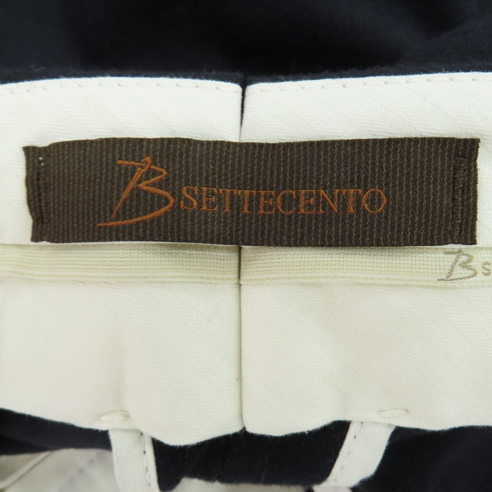 【中古】ビーセッテチェント B SETTECENTO ポリエステルウールレーヨンポリウレタン ドレススラックスパンツ ネイビー【サイズ35】【 状態ランクC 】【 メンズ 】