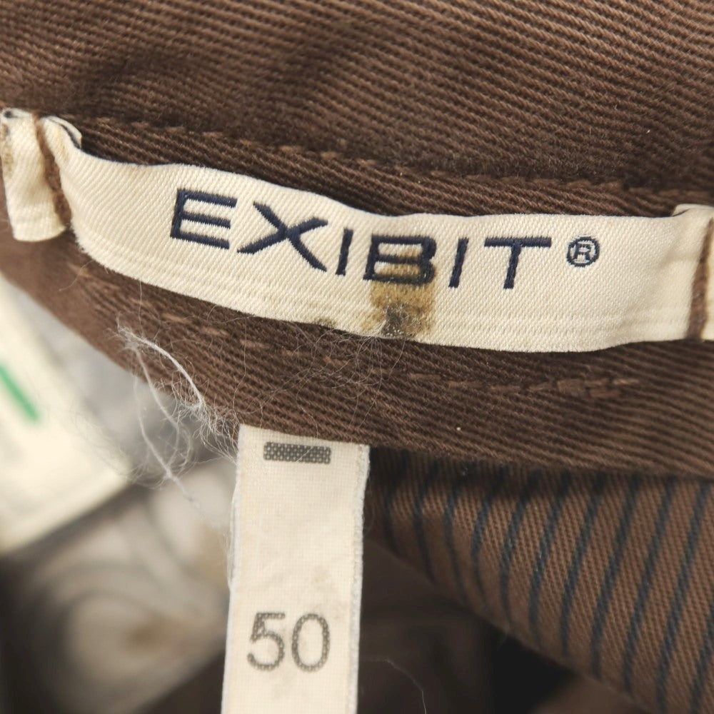 【中古】エクシビット EXIBIT ストレッチ コットン系 カジュアルスラックスパンツ ブラウン【サイズ50】【 状態ランクC 】【 メンズ 】