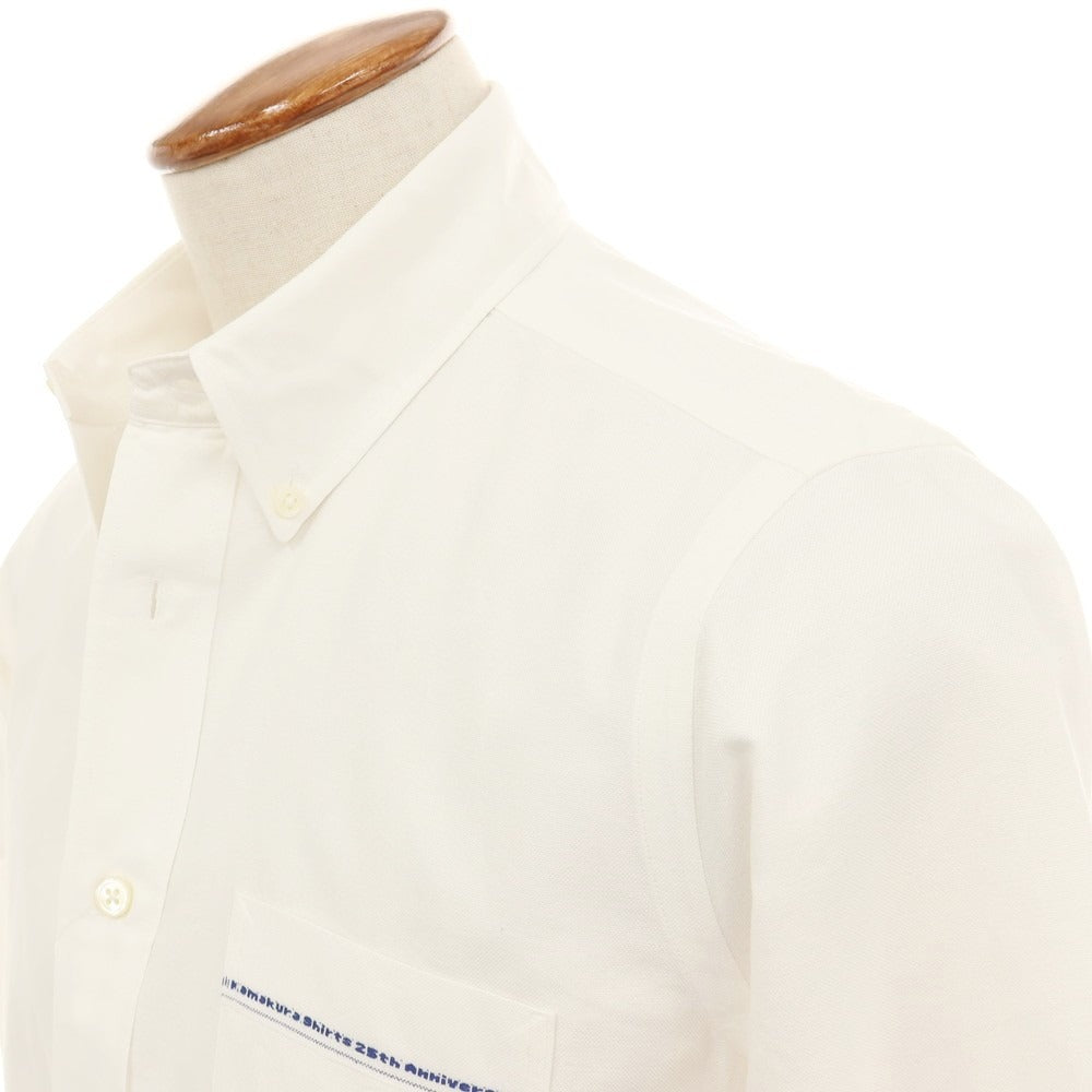 【中古】メイカーズシャツ カマクラ Makers Shirt 鎌倉 コットン ボタンダウン ドレスシャツ ホワイト【サイズM】【 状態ランクC 】【 メンズ 】