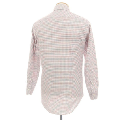 【中古】メイカーズシャツ カマクラ Makers Shirt 鎌倉 コットン チェック ボタンダウン ドレスシャツ ホワイトxレッド【サイズ37】【 状態ランクB 】【 メンズ 】