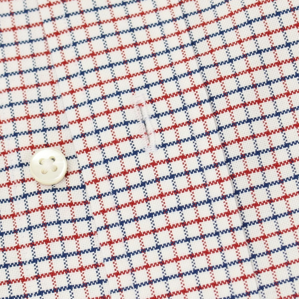 【中古】メイカーズシャツ カマクラ Makers Shirt 鎌倉 コットン チェック ボタンダウン ドレスシャツ ホワイトxレッド【サイズ37】【 状態ランクB 】【 メンズ 】