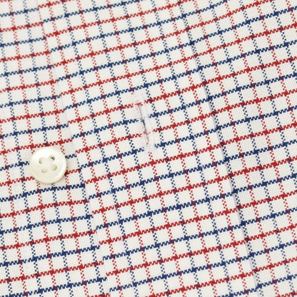 【中古】メイカーズシャツ カマクラ Makers Shirt 鎌倉 コットン チェック ボタンダウン ドレスシャツ ホワイトxレッド【サイズ37】【 状態ランクB 】【 メンズ 】