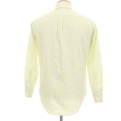 【中古】メイカーズシャツ カマクラ Makers Shirt 鎌倉 コットン ストライプ ボタンダウン ドレスシャツ ライトグリーンxホワイト【サイズ37】【 状態ランクB 】【 メンズ 】