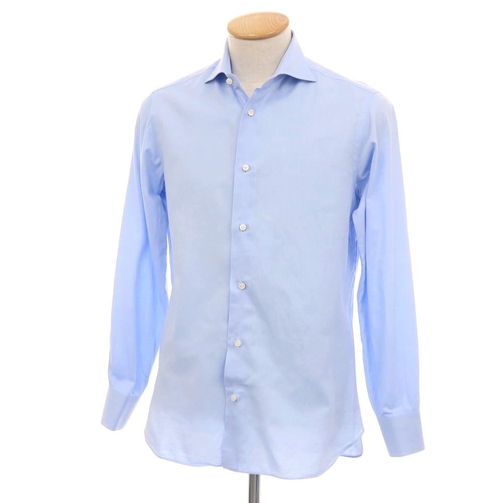 【中古】メイカーズシャツ カマクラ Makers Shirt 鎌倉 コットン ワイドカラー ドレスシャツ ライトブルー【サイズ38】【 状態ランクC 】【 メンズ 】