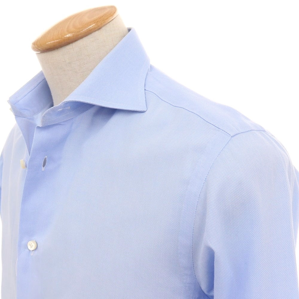 【中古】メイカーズシャツ カマクラ Makers Shirt 鎌倉 コットン ワイドカラー ドレスシャツ ライトブルー【サイズ38】【 状態ランクC 】【 メンズ 】