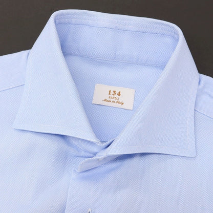 【中古】メイカーズシャツ カマクラ Makers Shirt 鎌倉 コットン ワイドカラー ドレスシャツ ライトブルー【サイズ38】【 状態ランクC 】【 メンズ 】