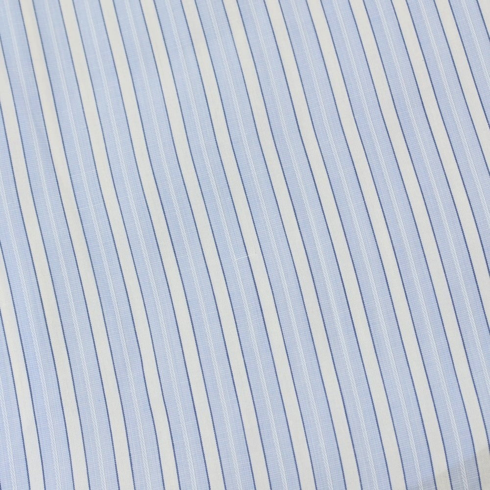 【中古】メイカーズシャツ カマクラ Makers Shirt 鎌倉 コットン ストライプ クレリック ワイドカラー ドレスシャツ ブルーxホワイト【サイズ38】【 状態ランクC 】【 メンズ 】