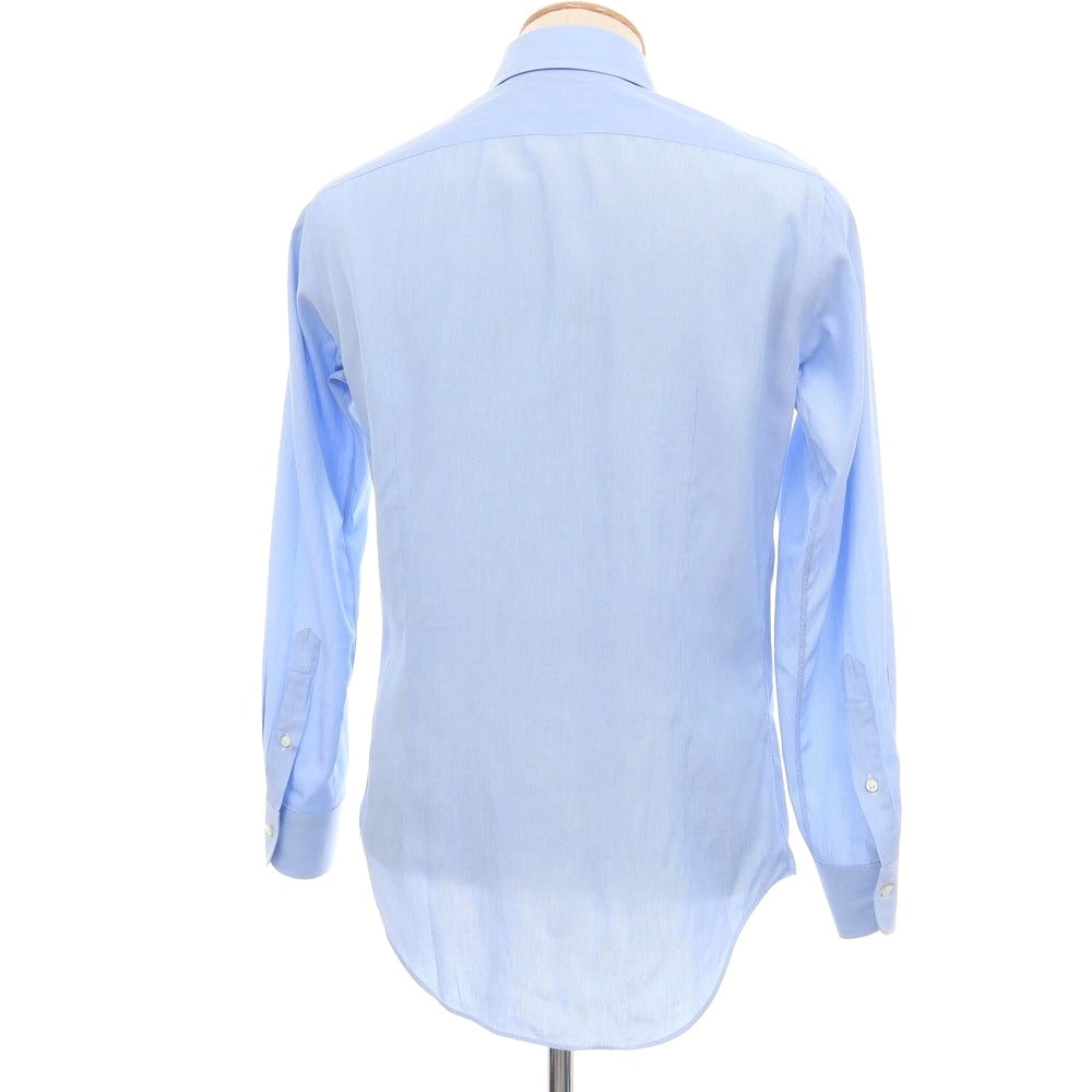 【中古】メイカーズシャツ カマクラ Makers Shirt 鎌倉 コットン ストライプ ホリゾンタルカラー ドレスシャツ ブルーxホワイト【サイズ37】【 状態ランクC 】【 メンズ 】
