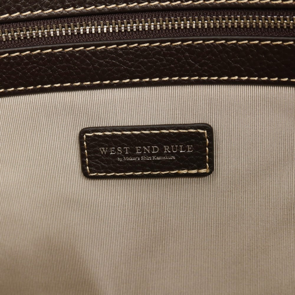 【中古】メイカーズシャツ カマクラ Makers Shirt 鎌倉 WEST END RULE ウルトラスエード レザー ブリーフケース グレージュxブラウン【 状態ランクB 】【 メンズ 】