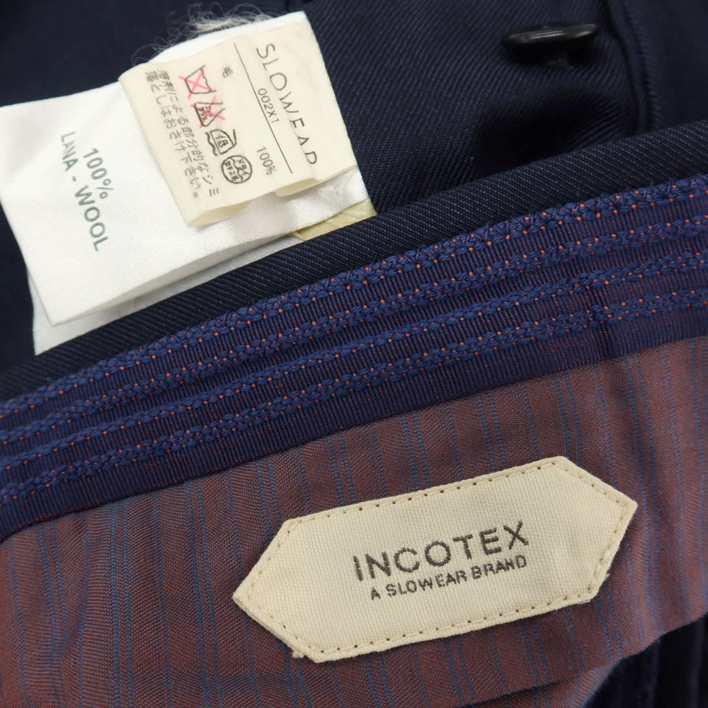 【中古】インコテックス INCOTEX SUPER100’S ウール ドレススラックスパンツ ネイビー【サイズ44】【 状態ランクC 】【 メンズ 】