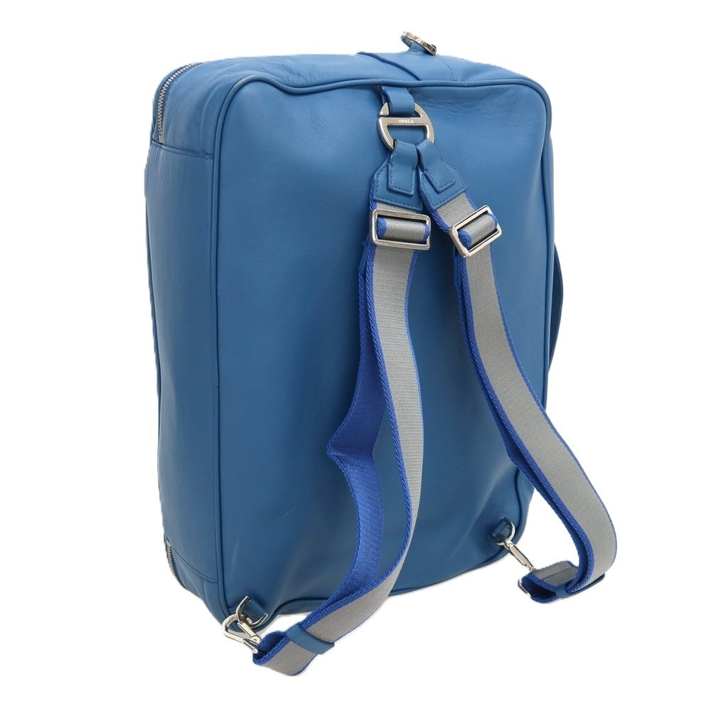 【中古】フルラ Furla 3way レザー ブリーフケース ブルー【 状態ランクC 】【 メンズ 】