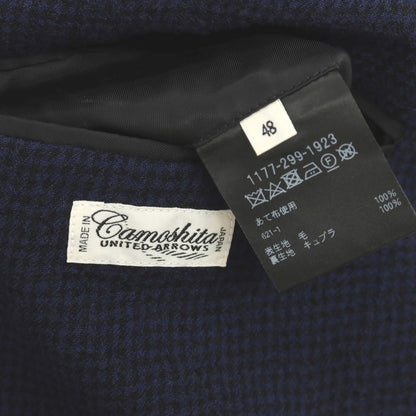 【中古】カモシタ camoshita ウール チェック 3B テーラードジャケット ネイビーxブラック【サイズ48】【 状態ランクB 】【 メンズ 】