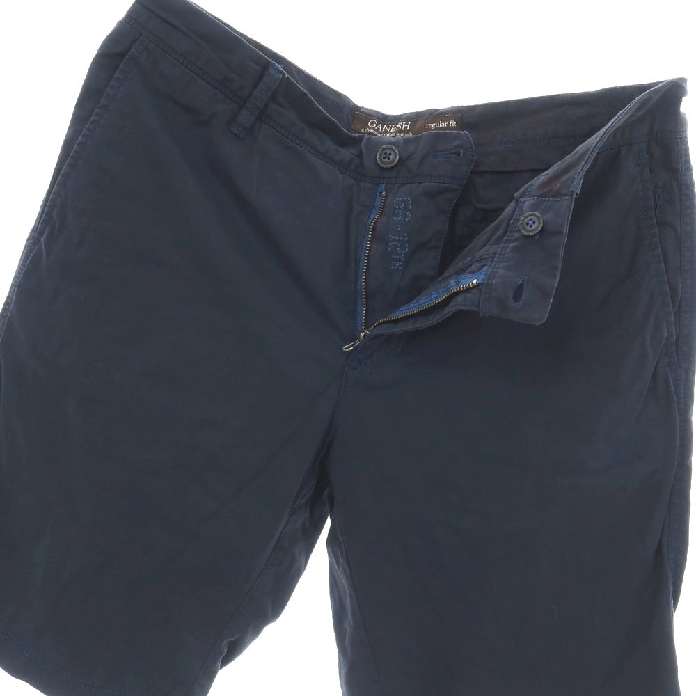 【中古】ガネーシュ ganesh ストレッチ コットン ショートパンツ ネイビー【サイズ32】【 状態ランクB 】【 メンズ 】