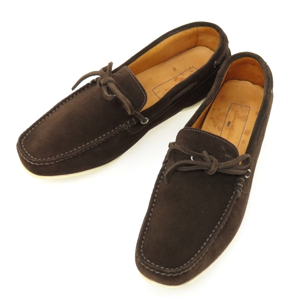 【中古】サントーニ Santoni スエード ローファー ダークブラウン【サイズ7 1/2】【 状態ランクB 】【 メンズ 】