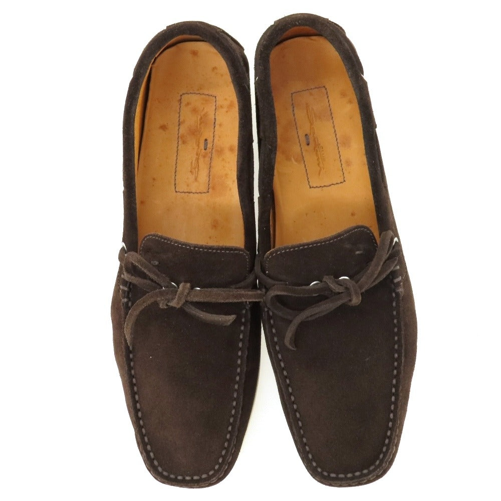 【中古】サントーニ Santoni スエード ローファー ダークブラウン【サイズ7 1/2】【 状態ランクB 】【 メンズ 】