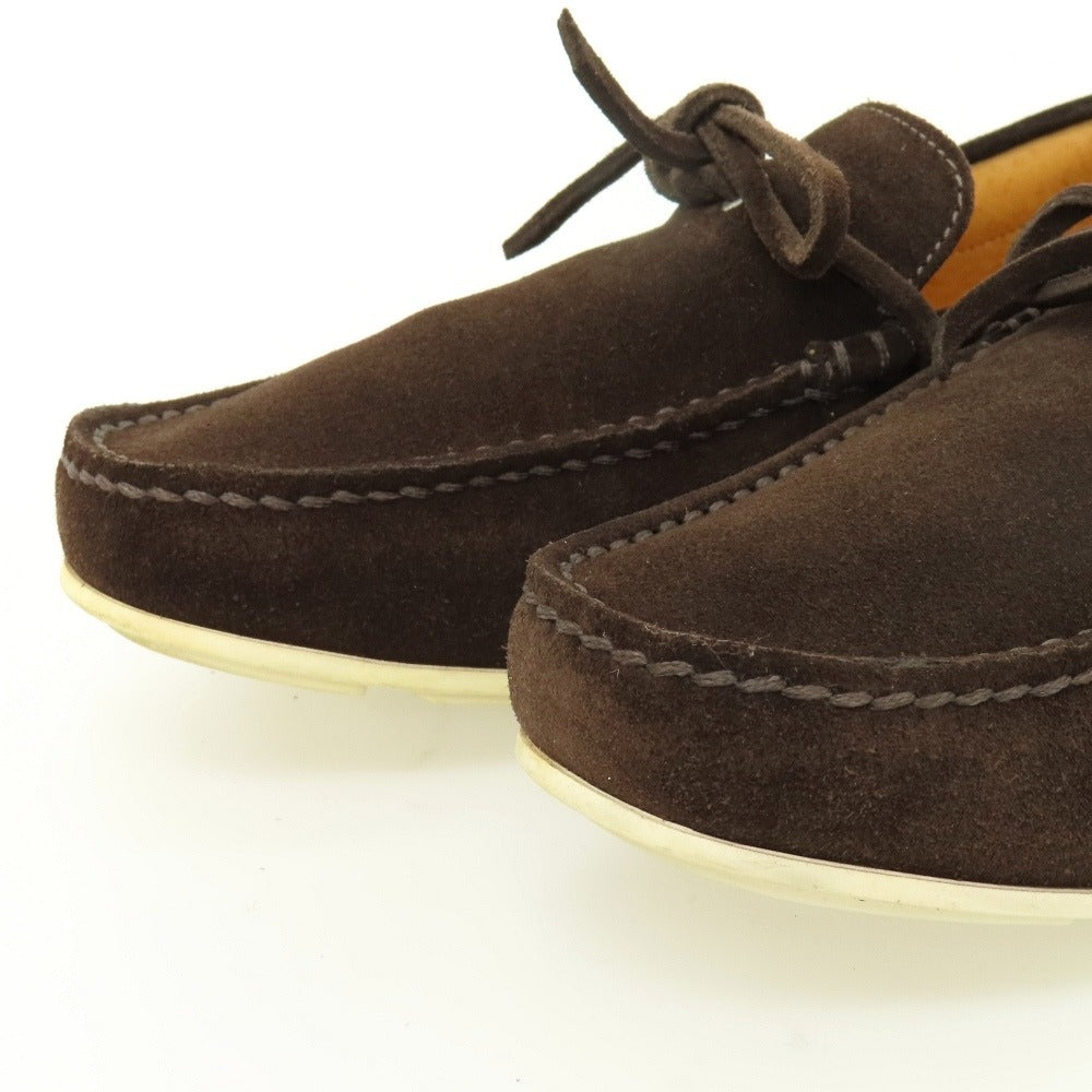 【中古】サントーニ Santoni スエード ローファー ダークブラウン【サイズ7 1/2】【 状態ランクB 】【 メンズ 】