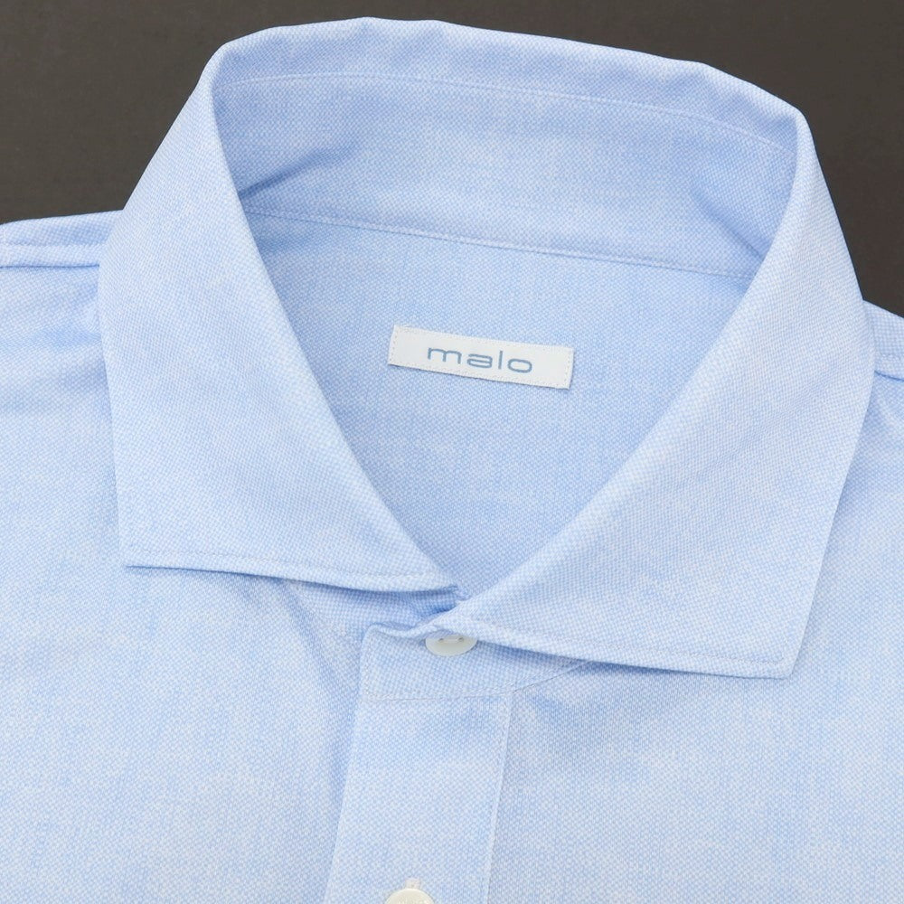 【新品】マーロ Malo ストレッチ ナイロン 半袖ポロシャツ ライトブルー【サイズ41】【 状態ランクN 】【 メンズ 】