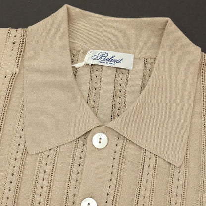 【新品アウトレット】ベルベスト Belvest コットン系 半袖 ポロニット ベージュ【サイズ50（紙タグ表記）】【 状態ランクN- 】【 メンズ 】