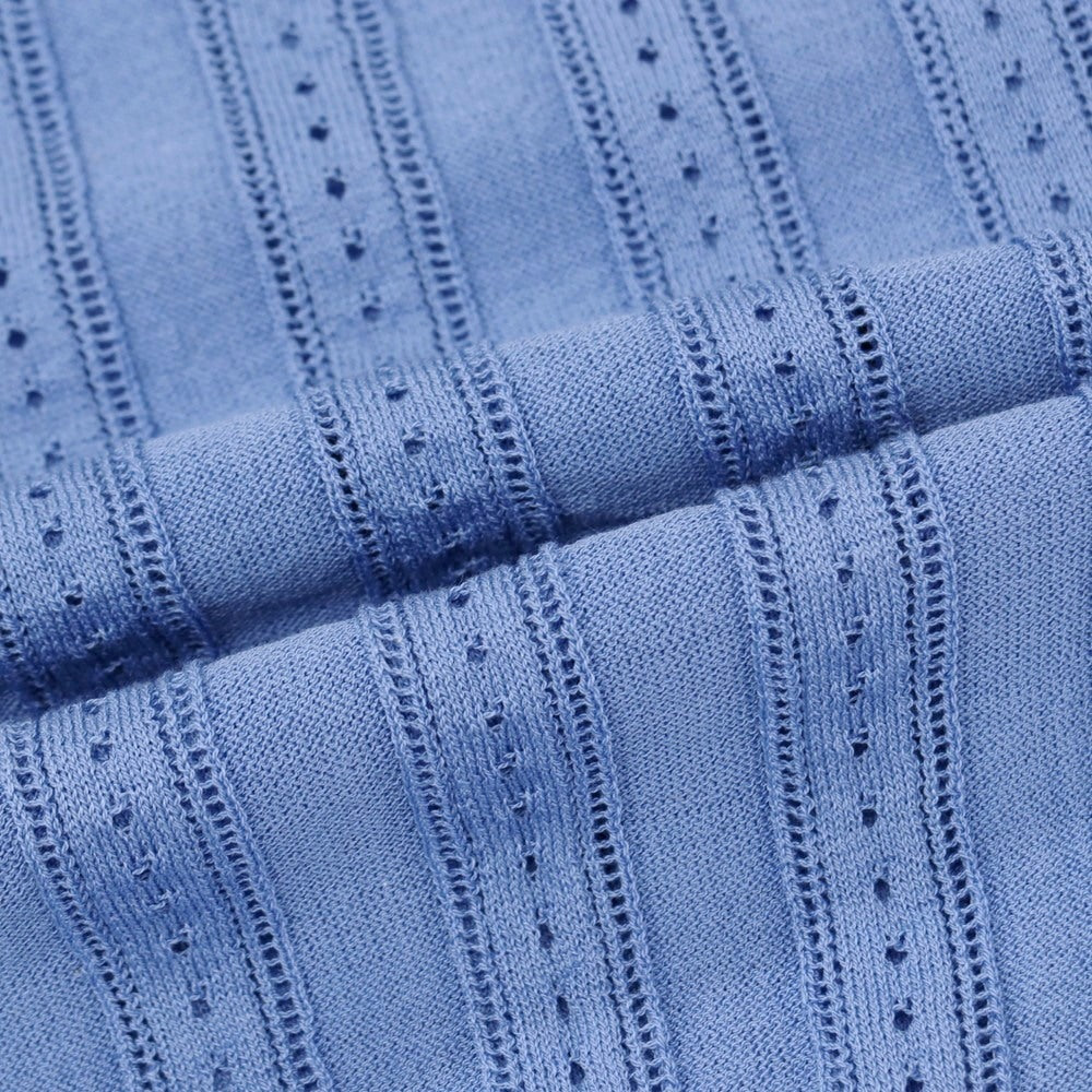 【新品アウトレット】ベルベスト Belvest コットン系 半袖 ポロニット ブルー【サイズ50（紙タグ表記）】【 状態ランクN- 】【 メンズ 】