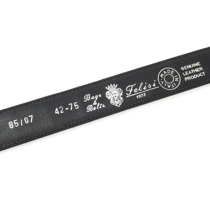 【新品】フェリージ Felisi 85/07 クロコダイル 型押しレザー ベルト ブラックxシルバー【サイズ75】【 状態ランクN 】【 メンズ 】