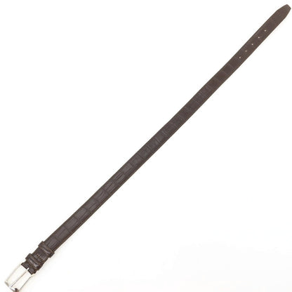 【新品】フェリージ Felisi 85/07 クロコダイル 型押しレザー ベルト ダークブラウンxシルバー【サイズ75】【 状態ランクN 】【 メンズ 】