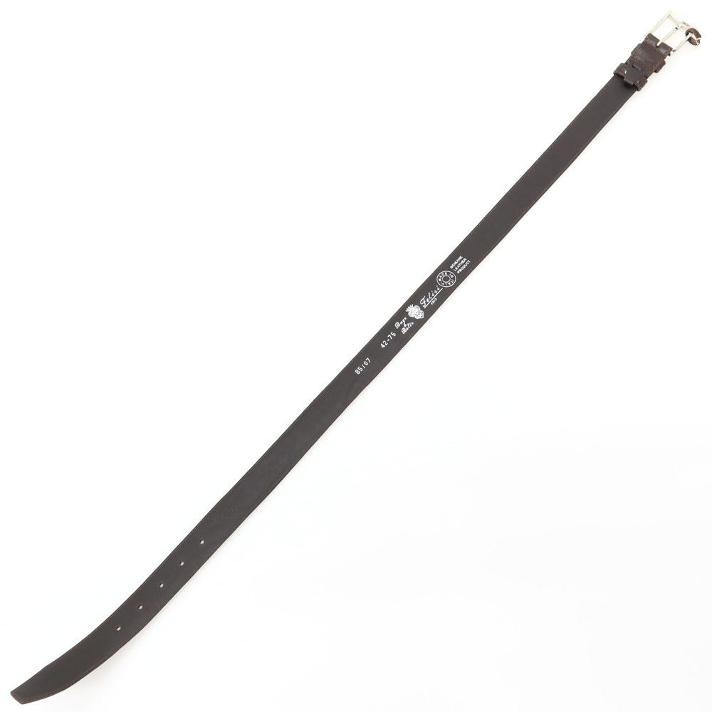 【新品】フェリージ Felisi 85/07 クロコダイル 型押しレザー ベルト ダークブラウンxシルバー【サイズ75】【 状態ランクN 】【 メンズ 】