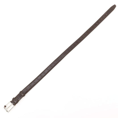 【新品】フェリージ Felisi 85/07 クロコダイル 型押しレザー ベルト ダークブラウンxシルバー【サイズ80】【 状態ランクN 】【 メンズ 】