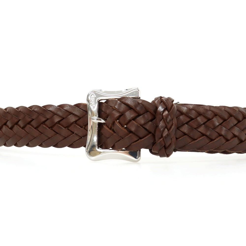 【中古】ジェイアンドエムデヴィッドソン J&amp;M Davidson レザー メッシュベルト ブラウンxシルバー【サイズ34/85】【 状態ランクA 】【 メンズ 】