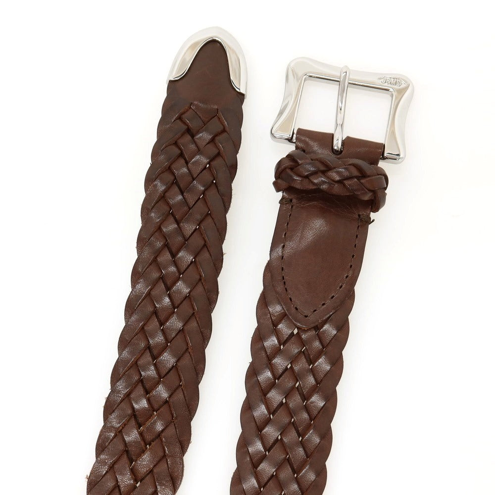 【中古】ジェイアンドエムデヴィッドソン J&amp;M Davidson レザー メッシュベルト ブラウンxシルバー【サイズ34/85】【 状態ランクA 】【 メンズ 】