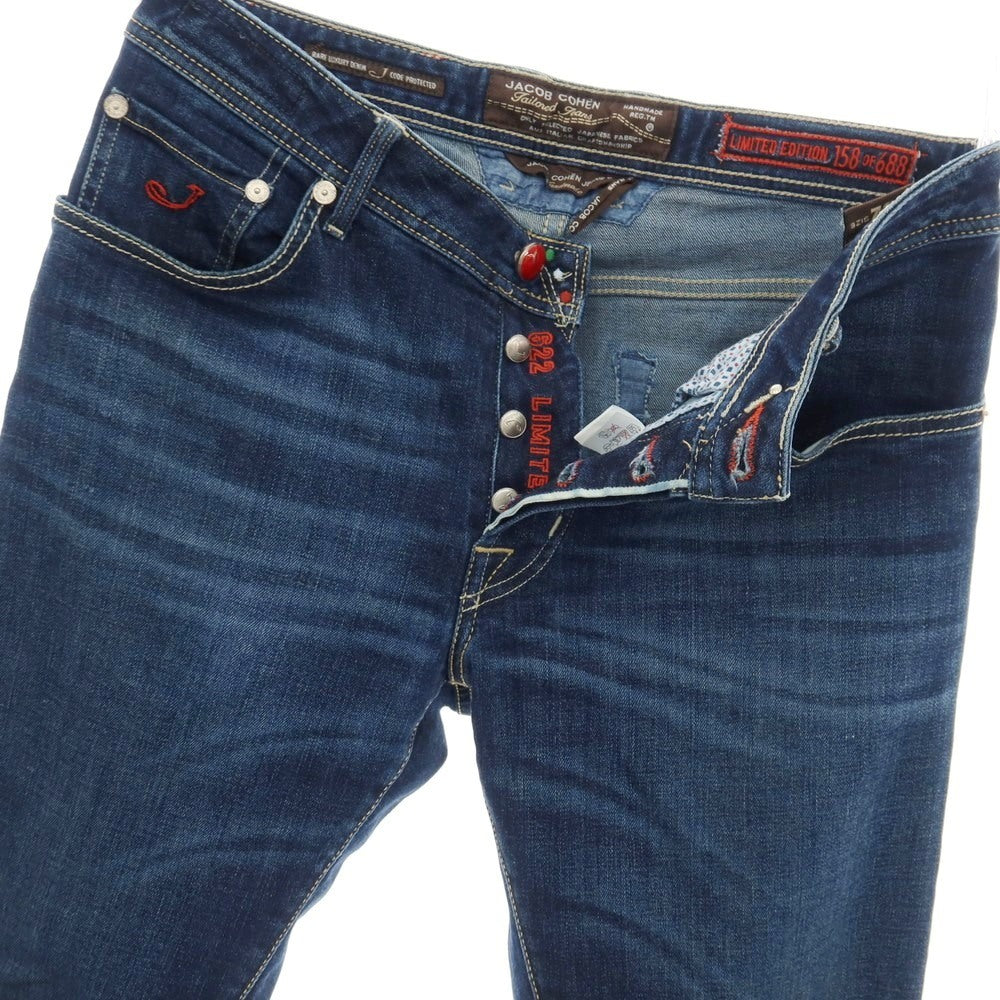 【中古】ヤコブコーエン JACOB COHEN J622 LIMITED COMFORT ストレッチ コットンポリエステル デニムパンツ ジーンズ ネイビー【サイズ32】【 状態ランクC 】【 メンズ 】