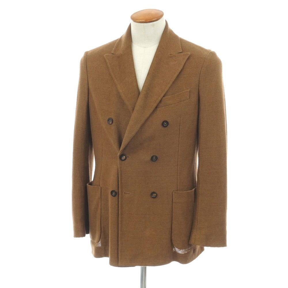 【中古】チルコロ1901 CIRCOLO 1901 リネン ダブル6B カジュアルジャケット ブラウン【サイズ48】【 状態ランクC 】【 メンズ 】