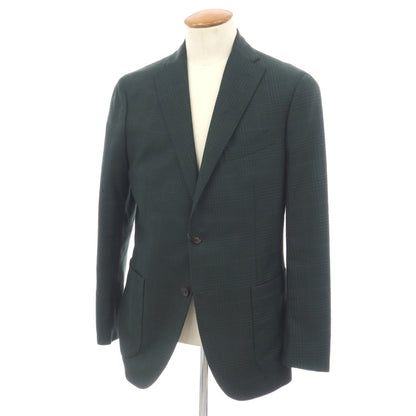 【中古】ボリオリ BOGLIOLI K.JACKET LINEA シルクウールナイロン チェック 2B テーラードジャケット グリーン【サイズ48】【 状態ランクB 】【 メンズ 】