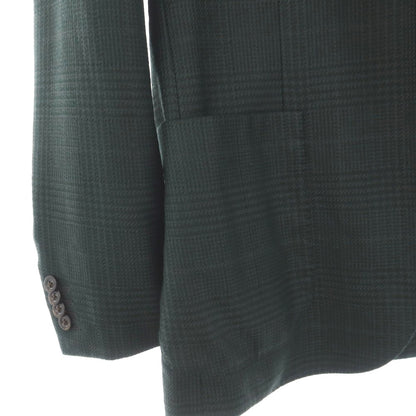 【中古】ボリオリ BOGLIOLI K.JACKET LINEA シルクウールナイロン チェック 2B テーラードジャケット グリーン【サイズ48】【 状態ランクB 】【 メンズ 】