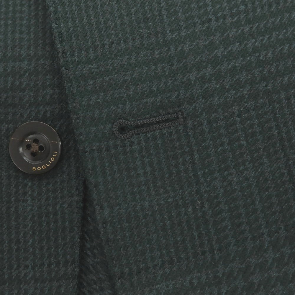 【中古】ボリオリ BOGLIOLI K.JACKET LINEA シルクウールナイロン チェック 2B テーラードジャケット グリーン【サイズ48】【 状態ランクB 】【 メンズ 】