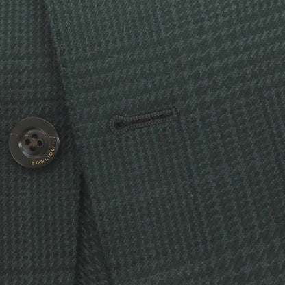 【中古】ボリオリ BOGLIOLI K.JACKET LINEA シルクウールナイロン チェック 2B テーラードジャケット グリーン【サイズ48】【 状態ランクB 】【 メンズ 】