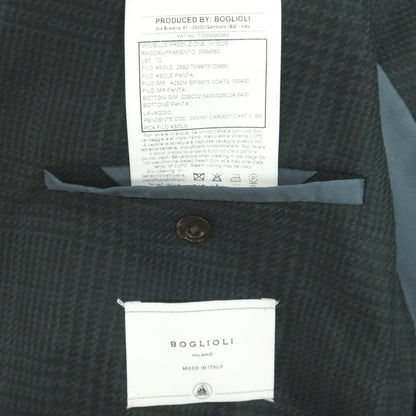 【中古】ボリオリ BOGLIOLI K.JACKET LINEA シルクウールナイロン チェック 2B テーラードジャケット グリーン【サイズ48】【 状態ランクB 】【 メンズ 】