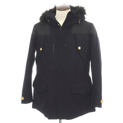 【中古】タケオキクチ TAKEO KIKUCHI TOKITO ウール フーデッド 中綿ブルゾン ネイビー【サイズ3】【 状態ランクB 】【 メンズ 】