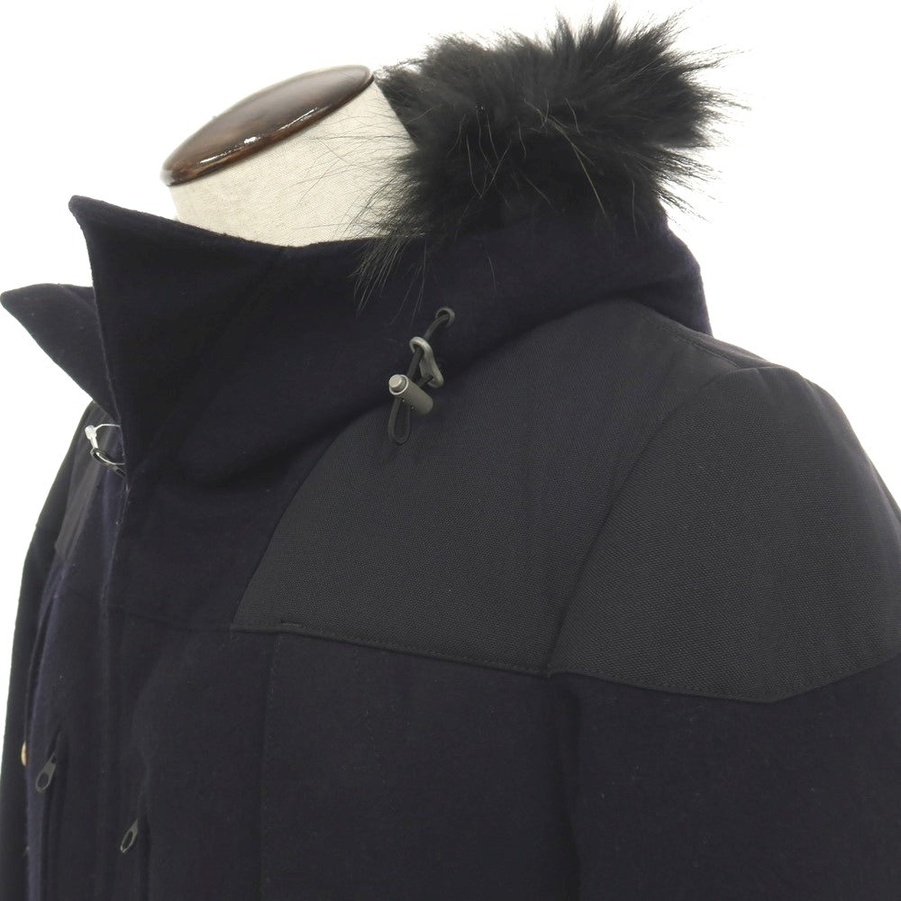 【中古】タケオキクチ TAKEO KIKUCHI TOKITO ウール フーデッド 中綿ブルゾン ネイビー【サイズ3】【 状態ランクB 】【 メンズ 】