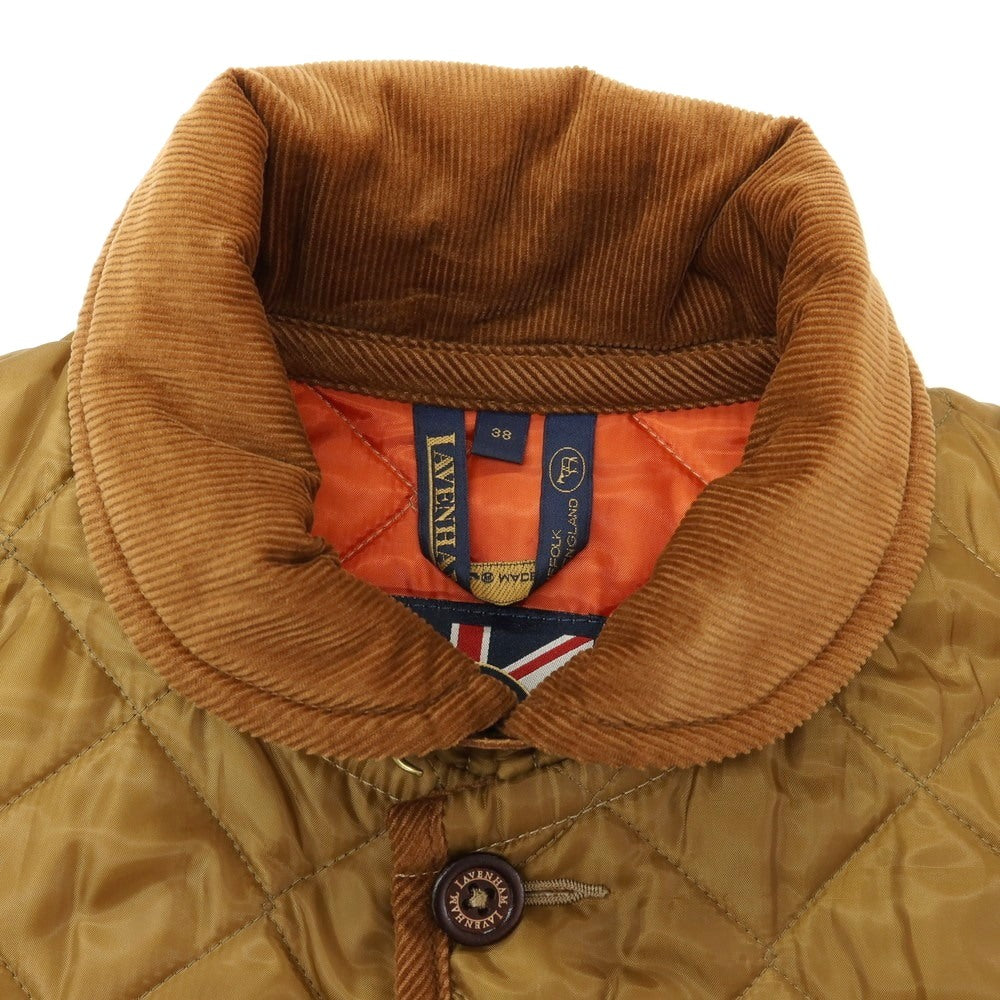 【中古】ラベンハム LAVENHAM ポリエステル系 キルティング 中綿ブルゾン オーカー【サイズ38】【 状態ランクB 】【 メンズ 】