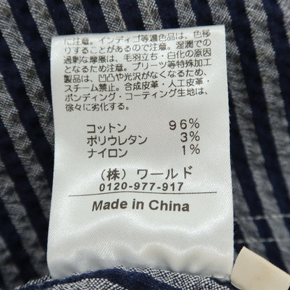 【中古】フォーティーカラッツアンドゴーニーゴ 40ct&amp;525 ストレッチ コットンナイロン シアサッカー ストライプ セットアップ ネイビーxホワイト【サイズJK3/PT4】【 状態ランクC 】【 メンズ 】