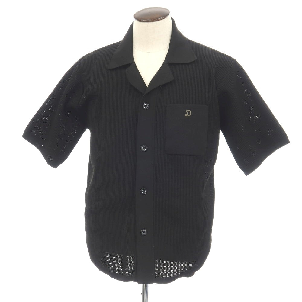 【中古】ドレステリア DRESSTERIOR ポリエステル オープンカラー 半袖ニットシャツ ブラック【サイズXL】【 状態ランクB 】【 メンズ 】