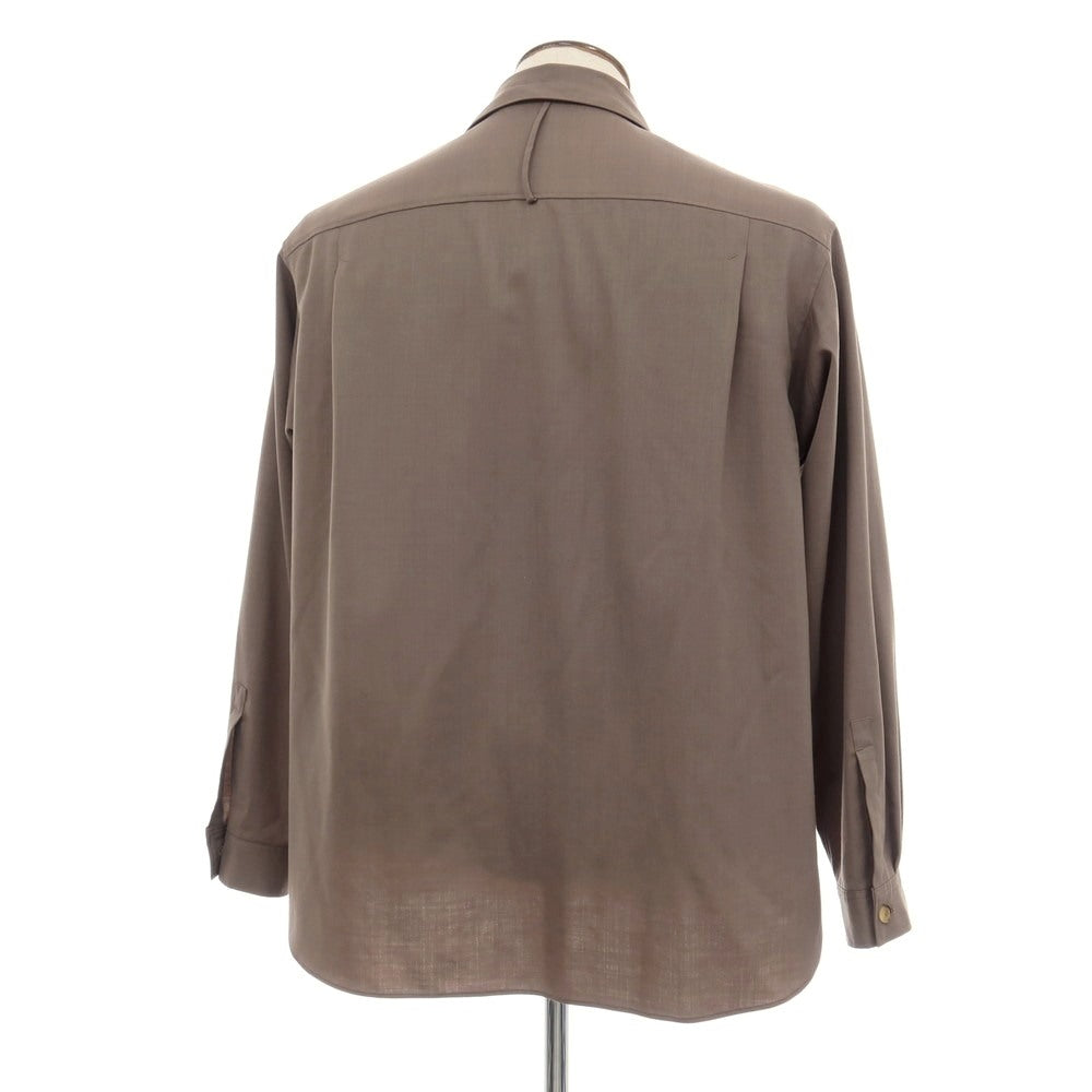 【中古】ドレステリア DRESSTERIOR ウールポリエステルポリウレタン カジュアルシャツ アッシュブラウン【サイズL】【 状態ランクB 】【 メンズ 】