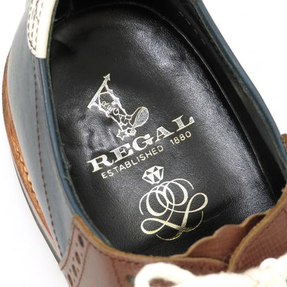 【中古】リーガル REGAL レザー ドレスシューズ ネイビーxブラウン【サイズ26 1/2】【 状態ランクC 】【 メンズ 】