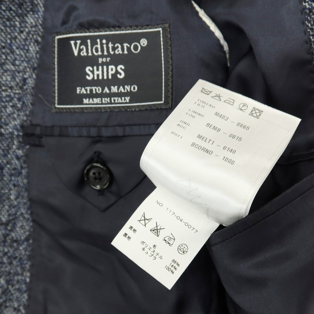 【中古】ヴァルディターロ Valditaro SHIPS別注 ウールポリエステル 3B テーラードジャケット ネイビー【サイズ46】【 状態ランクB 】【 メンズ 】