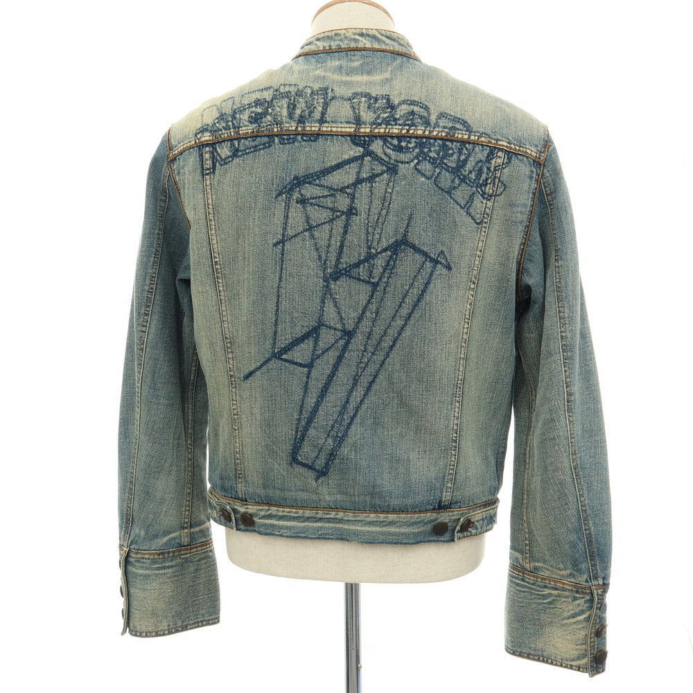 【中古】ディーケーエヌワイジーンズ DKNY JEANS コットンポリエステルナイロン 中綿入り デニムジャケット ブルー【サイズS】【 状態ランクC 】【 メンズ 】