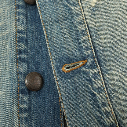 【中古】ディーケーエヌワイジーンズ DKNY JEANS コットンポリエステルナイロン 中綿入り デニムジャケット ブルー【サイズS】【 状態ランクC 】【 メンズ 】