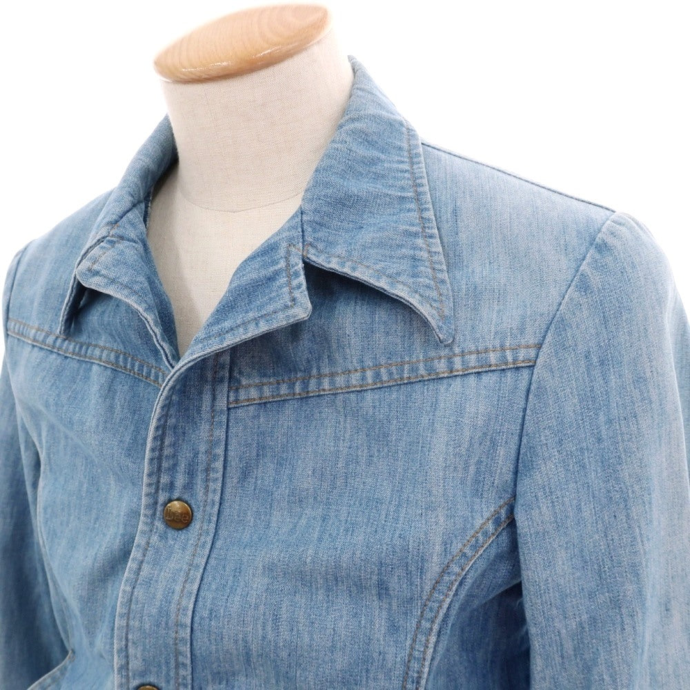 【中古】リー Lee 70’s コットン デニムジャケット LeeSet ライトブルー【サイズ表記不明（XS位）】【 状態ランクC 】【 メンズ 】