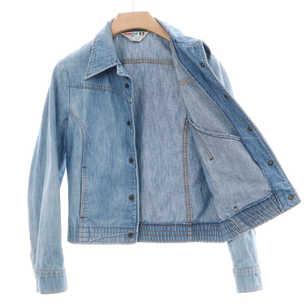 【中古】リー Lee 70’s コットン デニムジャケット LeeSet ライトブルー【サイズ表記不明（XS位）】【 状態ランクC 】【 メンズ 】