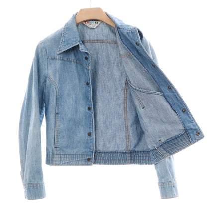 【中古】リー Lee 70’s コットン デニムジャケット LeeSet ライトブルー【サイズ表記不明（XS位）】【 状態ランクC 】【 メンズ 】